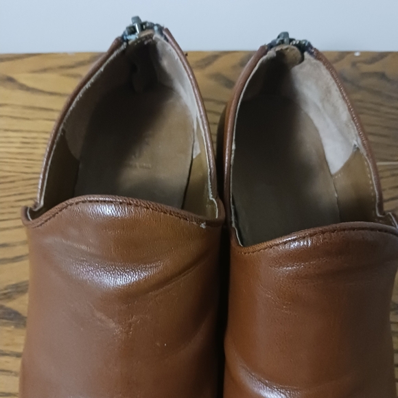 Frye Shoes Booties Tom Cognac Size 10m Zip Womans Leather - Picture 6 of 11